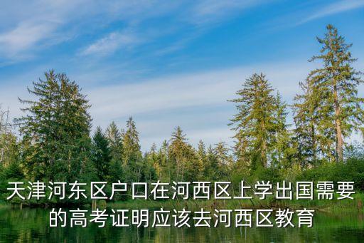 天津河?xùn)|區(qū)戶口在河西區(qū)上學(xué)出國需要的高考證明應(yīng)該去河西區(qū)教育