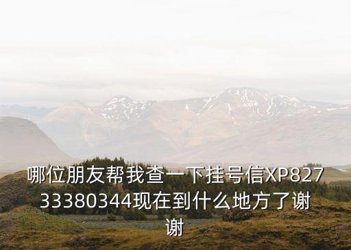 哪位朋友幫我查一下掛號信XP82733380344現在到什么地方了謝謝