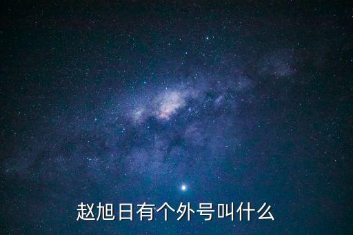 趙旭日有個外號叫什么