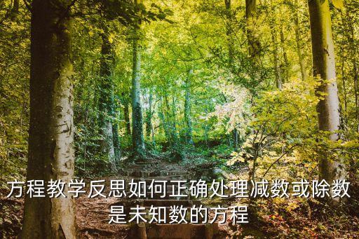 方程教學反思如何正確處理減數或除數是未知數的方程