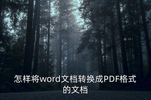 怎樣將word文檔轉換成PDF格式的文檔