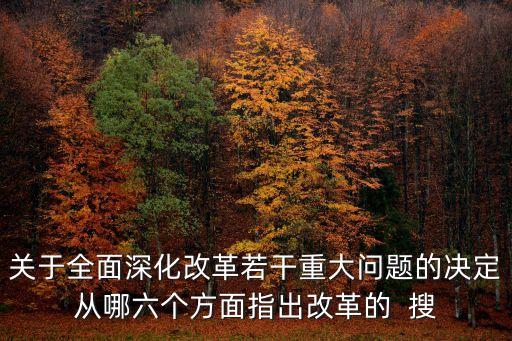全面深化改革的主要內容，關于全面深化改革若干重大問題的決定從哪六個方面指出改革的  搜