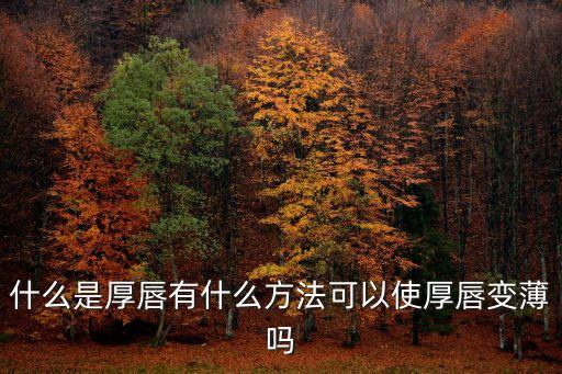 什么是厚唇有什么方法可以使厚唇變薄嗎