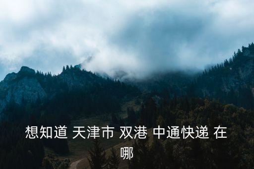 想知道 天津市 雙港 中通快遞 在哪