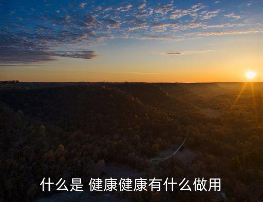什么是 健康健康有什么做用