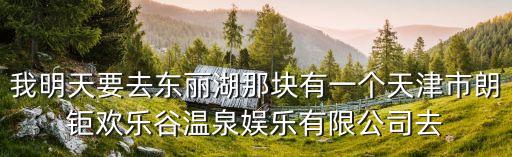 我明天要去東麗湖那塊有一個天津市朗鉅歡樂谷溫泉娛樂有限公司去