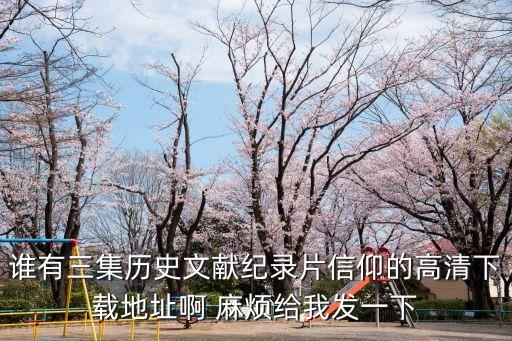 誰有三集歷史文獻紀錄片信仰的高清下載地址啊 麻煩給我發一下