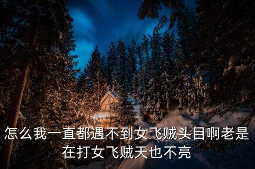 怎么我一直都遇不到女飛賊頭目啊老是在打女飛賊天也不亮