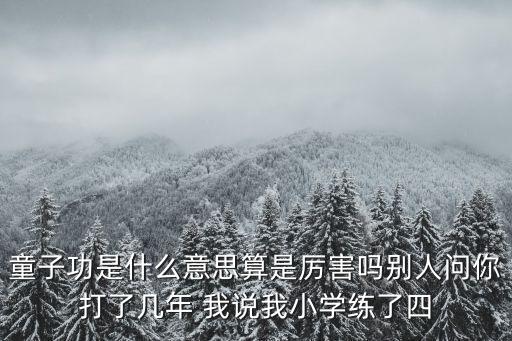 童子功是什么意思算是厲害嗎別人問你打了幾年 我說我小學練了四