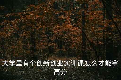 大學里有個創新創業實訓課怎么才能拿高分
