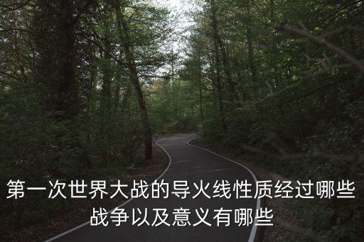 第一次世界大戰(zhàn)的導(dǎo)火線性質(zhì)經(jīng)過哪些戰(zhàn)爭以及意義有哪些