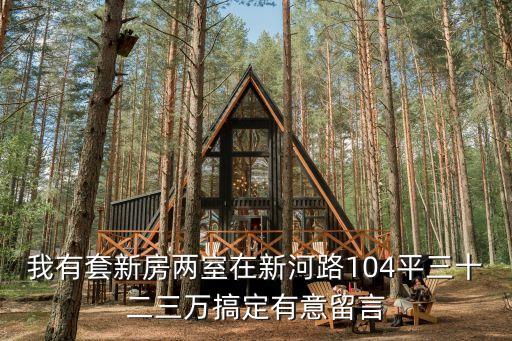 我有套新房兩室在新河路104平三十二三萬搞定有意留言