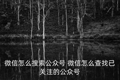 微信怎么搜索公眾號 微信怎么查找已關注的公眾號