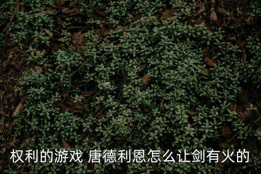 權(quán)利的游戲 唐德利恩怎么讓劍有火的