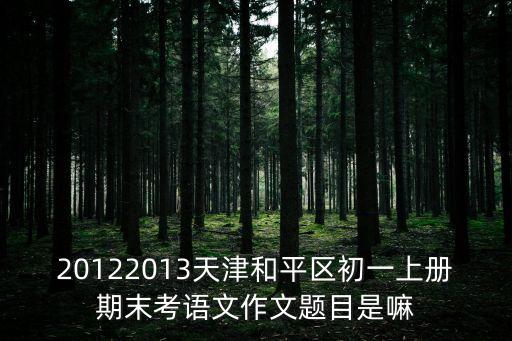 20122013天津和平區(qū)初一上冊(cè)期末考語文作文題目是嘛