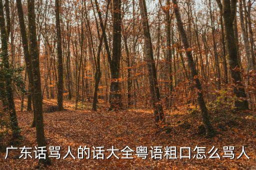 廣東話罵人的話大全粵語粗口怎么罵人
