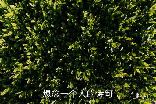 極度思念一個(gè)人的詩(shī)句，想念一個(gè)人的詩(shī)句