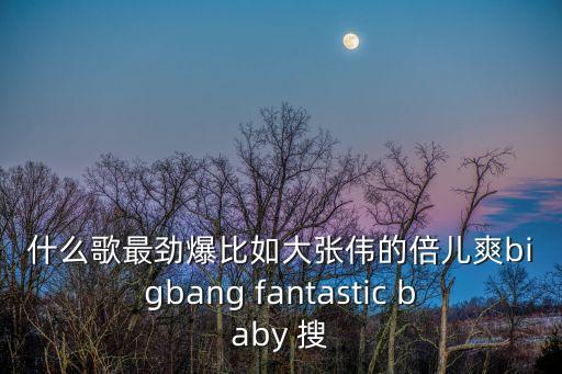 倍兒爽大張偉，就這個feel倍兒爽是什么歌