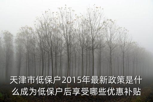天津市低保戶(hù)2015年最新政策是什么成為低保戶(hù)后享受哪些優(yōu)惠補(bǔ)貼
