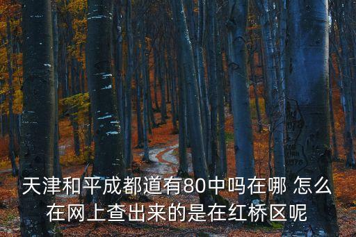 天津和平成都道有80中嗎在哪 怎么在網上查出來的是在紅橋區呢