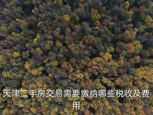 天津二手房交易需要繳納哪些稅收及費用