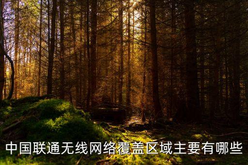 中國聯通無線網絡覆蓋區域主要有哪些