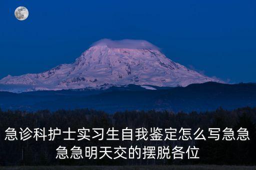 急診科護士實習生自我鑒定怎么寫急急急急明天交的擺脫各位