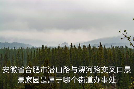 安徽省合肥市潛山路與淠河路交叉口景景家園是屬于哪個街道辦事處