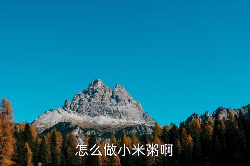 怎么做小米粥啊
