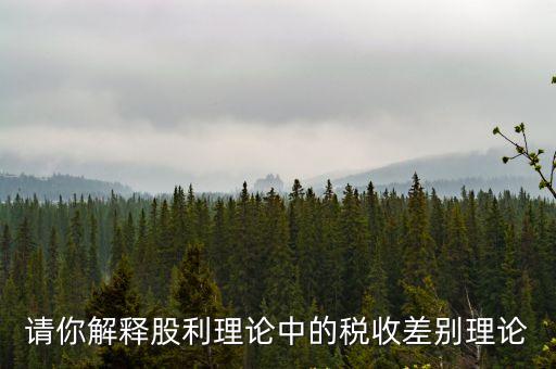稅差理論，請你解釋股利理論中的稅收差別理論