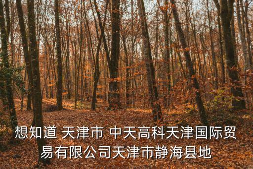 想知道 天津市 中天高科天津國際貿(mào)易有限公司天津市靜海縣地