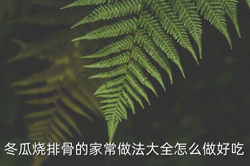 冬瓜燒排骨的家常做法大全怎么做好吃