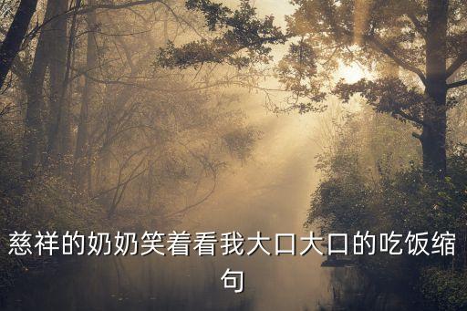 慈祥奶奶，慈祥的奶奶笑著看我大口大口的吃飯縮句