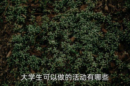 大學生可以做的活動有哪些