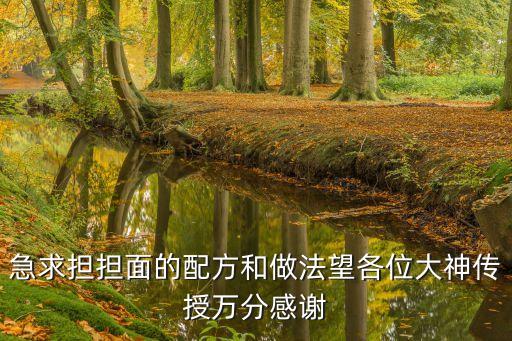 急求擔擔面的配方和做法望各位大神傳授萬分感謝