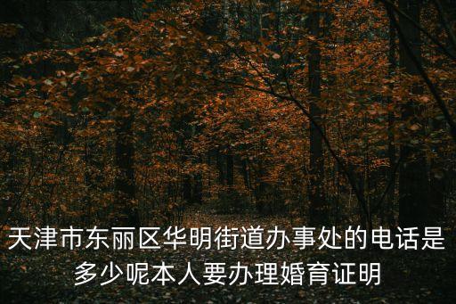 天津市東麗區華明街道辦事處的電話是多少呢本人要辦理婚育證明