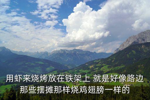 用蝦來燒烤放在鐵架上 就是好像路邊那些擺攤那樣燒雞翅膀一樣的
