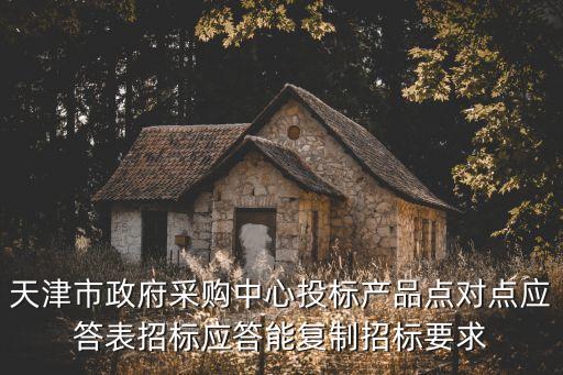 天津市政府采購中心投標產品點對點應答表招標應答能復制招標要求