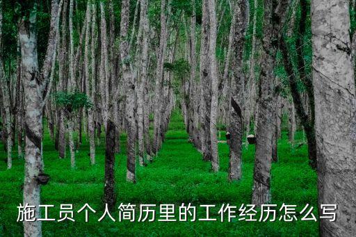 施工員個人簡歷里的工作經歷怎么寫