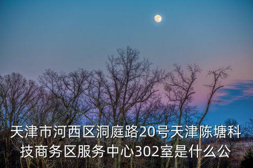 天津市河西區(qū)洞庭路20號(hào)天津陳塘科技商務(wù)區(qū)服務(wù)中心302室是什么公