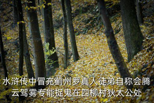 水滸傳中冒充薊州羅真人徒弟自稱會騰云駕霧專能捉鬼在四柳村狄太公處