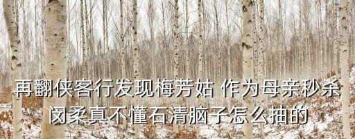 梅芳姑，再翻俠客行發現梅芳姑 作為母親秒殺閔柔真不懂石清腦子怎么抽的