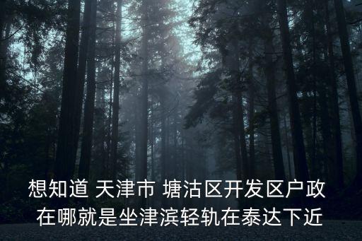 想知道 天津市 塘沽區開發區戶政 在哪就是坐津濱輕軌在泰達下近