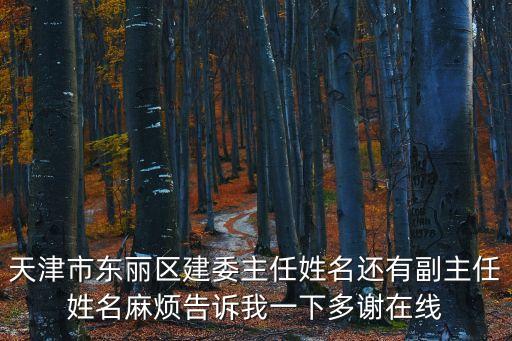 天津市東麗區建委主任姓名還有副主任姓名麻煩告訴我一下多謝在線