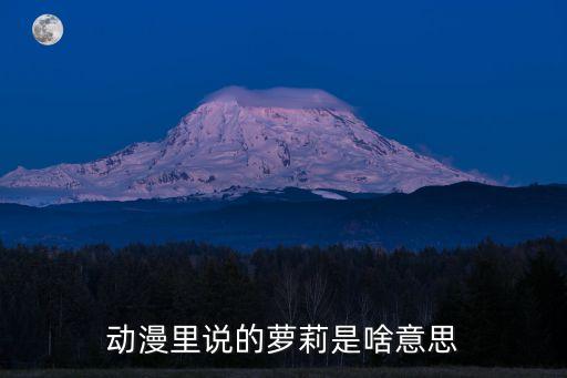 漫畫蘿莉，動漫里說的蘿莉是啥意思