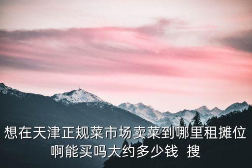 天津市設區菜攤出租，想在天津正規菜市場賣菜到哪里租攤位啊能買嗎大約多少錢  搜