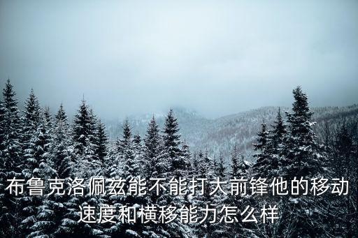 布魯克洛佩茲能不能打大前鋒他的移動速度和橫移能力怎么樣