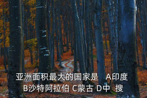 亞洲最大的國家，亞洲面積最大的國家是   A印度 B沙特阿拉伯 C蒙古 D中  搜
