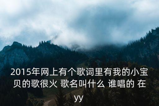 2015年網上有個歌詞里有我的小寶貝的歌很火 歌名叫什么 誰唱的 在yy