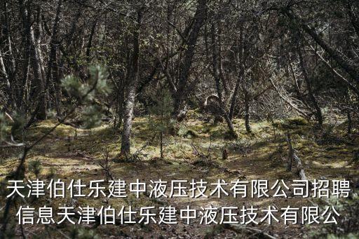 天津伯仕樂建中液壓技術有限公司招聘信息天津伯仕樂建中液壓技術有限公